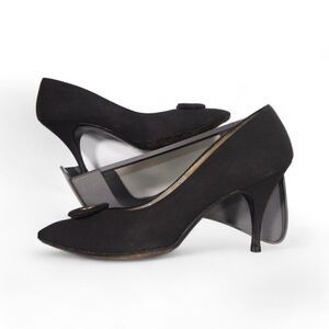 I.Miller Vintage 60/70s Pointed Close Toe Pump Heels Black Women's 7.5B